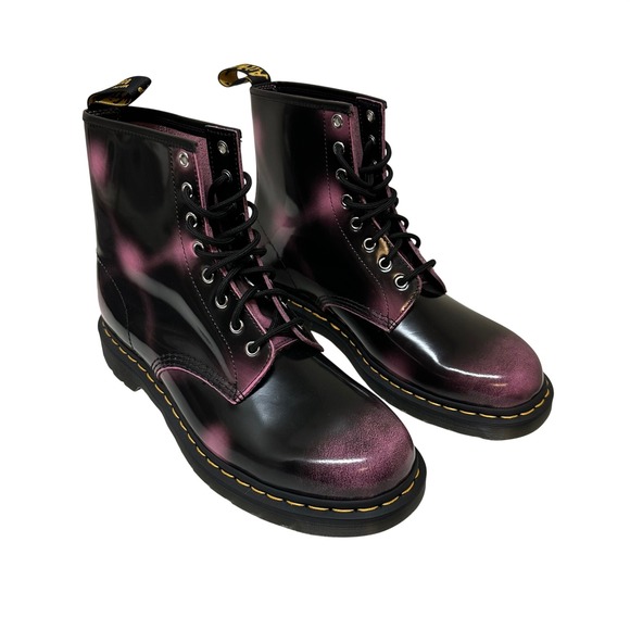 Dr Martens Shoes - Dr. Martens Unisex 1460 Arcadia Boot Rub Off Black Pink Women's 12 Men's 11